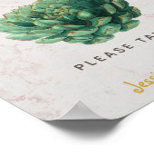 Succuled Watch Me Grow Baby Shower Botanical Poster (Ecke)