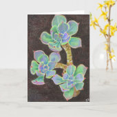 Succulent 2 karte (Gelbe Blume)