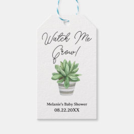 Succulent Baby Shower Gift Tag - "Watch Me Grow" Geschenkanhänger