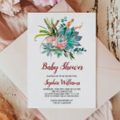 Succulent Boho Cactus Baby Shower Einladung