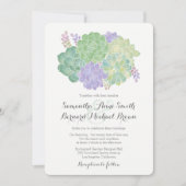 Succulent Bouquet Elegante Hochzeit Einladung (Vorderseite)