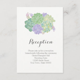 Succulent Bouquet Elegante Wedding Empfang Info Begleitkarte