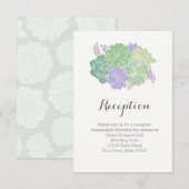 Succulent Bouquet Elegante Wedding Empfang Info Begleitkarte (Vorne/Hinten)