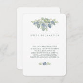 Succulent Bouquet Floral Wedding Guest Info Beilag Begleitkarte (Vorne/Hinten)