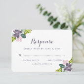 Succulent Bouquet II Floral Wedding Response Card RSVP Karte (Stehend Vorderseite)