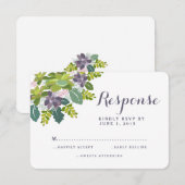 Succulent Bouquet II Floral Wedding RSVP Response Karte (Vorne/Hinten)