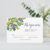 Succulent Bouquet II Floral Wedding RSVP Response Karte (Stehend Vorderseite)