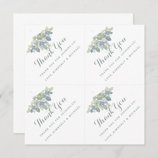 Succulent Bouquet Personalisiert Vielen Dank für I Einladung (Vorne/Hinten)