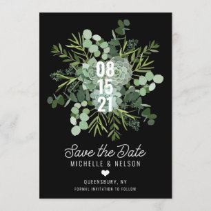 Succulent Bouquet Wedding Save the Date Einladung