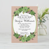 Succulent Bridal Polterabend Einladung (Stehend Vorderseite)