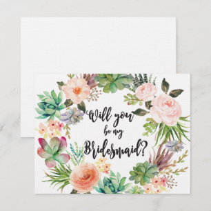 Succulent Bridesmaid Vorschlag Card Kaktus Einladung
