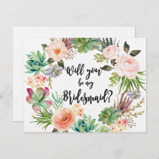 Succulent Bridesmaid Vorschlag Card Kaktus Einladung