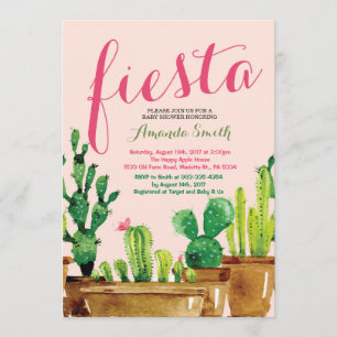 Succulent Cactus Fiesta Baby Shower Einladung