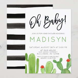 Succulent Cactus Fiesta Baby Shower Einladung