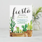 Succulent Cactus Fiesta Baby Shower Einladung (Stehend Vorderseite)