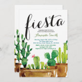 Succulent Cactus Fiesta Baby Shower Einladung (Vorne/Hinten)