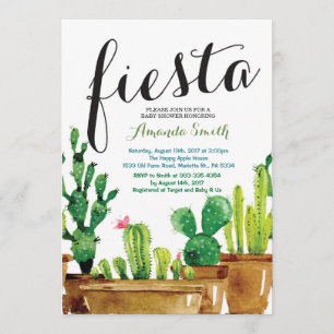 Succulent Cactus Fiesta Baby Shower Einladung