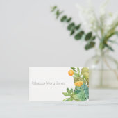 SUCCULENT CACTUS FLORAL GARDEN WATERCOLOR VISITENKARTE (Stehend Vorderseite)