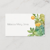 SUCCULENT CACTUS FLORAL GARDEN WATERCOLOR VISITENKARTE (Vorderseite)