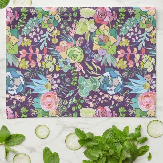 Succulent Cactus Gartenküche Handtücher (Gefaltet)