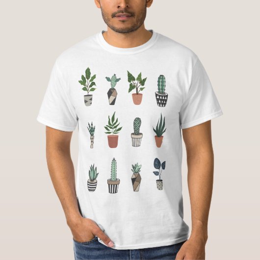 Succulent Cactus Plant Lover Leaf  T-Shirt (Vorderseite)