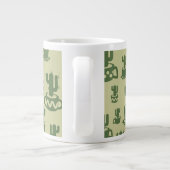 Succulent cactus silhouette in cups and pots Jumbo-Tasse (Rückseite)