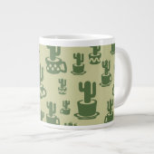 Succulent cactus silhouette in cups and pots Jumbo-Tasse (Vorderseite Rechts)