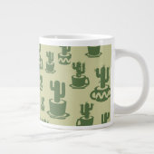 Succulent cactus silhouette in cups and pots Jumbo-Tasse (Rechts)