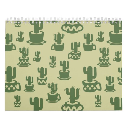 Succulent cactus silhouette in cups and pots kalender (Titelbild)