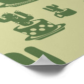 Succulent cactus silhouette in cups and pots poster (Ecke)