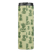 Succulent cactus silhouette in cups and pots thermosbecher (Rückseite)