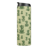 Succulent cactus silhouette in cups and pots thermosbecher (Nach rechts gedreht)
