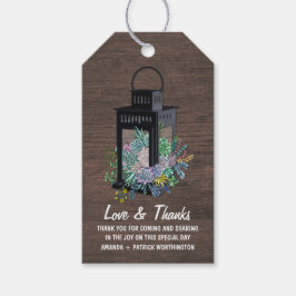 Succulent Country Rustic Lantern Wedding Vielen Da Geschenkanhänger