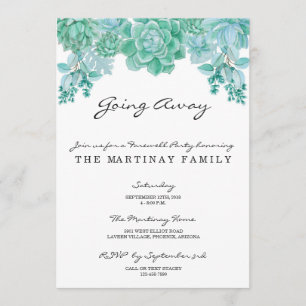 Succulent, der weg Party Einladung geht