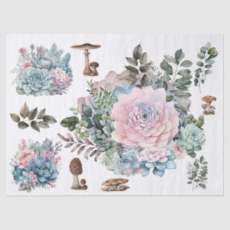 Succulent Element toadstool Decopage Papier. Seidenpapier