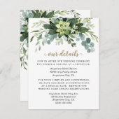 Succulent Eucalyptus Elegant Boho Greenerity Weddi Begleitkarte (Vorne/Hinten)
