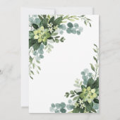 Succulent Eucalyptus Elegant Boho Greenerity Weddi Einladung (Rückseite)