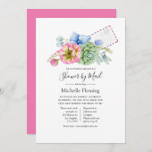 Succulent floral Bridal oder Baby Show by Mail Einladung (Vorne/Hinten)