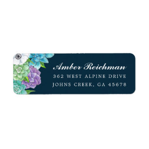 Succulent Florals Rücksendeadressen-Aufkleber Ma