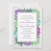 Succulent Florals Wedding Einladung | Lavendel (Vorderseite)