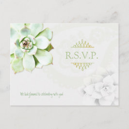 Succulent Garden Cactus Wedding RSVP Einladungspostkarte