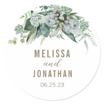Succulent Garden Wedding Custom Sticker