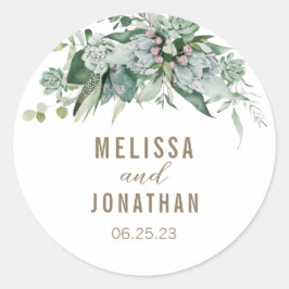 Succulent Garden Wedding Custom Sticker