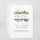 Succulent Geometric Baby Shower Side und siehe Einladung (Vorderseite)