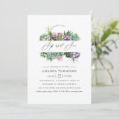 Succulent Geometric Baby Shower Side und siehe Einladung (Stehend Vorderseite)