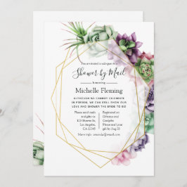 Succulent Geometric Bridal oder Baby Dusche per Ma Einladung