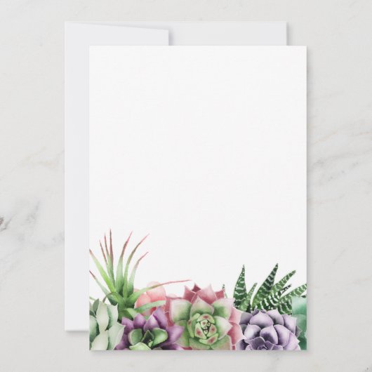 Succulent Geometric Bridal oder Baby Dusche per Ma Einladung (Rückseite)