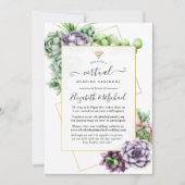 Succulent Geometric Online Virtual Wedding Einladung (Vorderseite)
