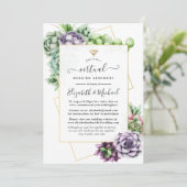 Succulent Geometric Online Virtual Wedding Einladung (Stehend Vorderseite)