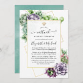 Succulent Geometric Online Virtual Wedding Einladung (Vorne/Hinten)